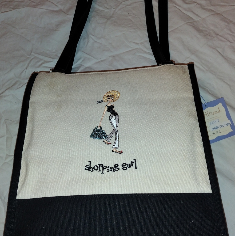 Gurlfriend Shopping Gurl Canvas Tote Purse As Is